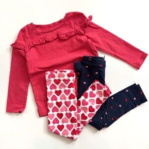 Carter's Pink and Navy Heart Kids Matching Set
